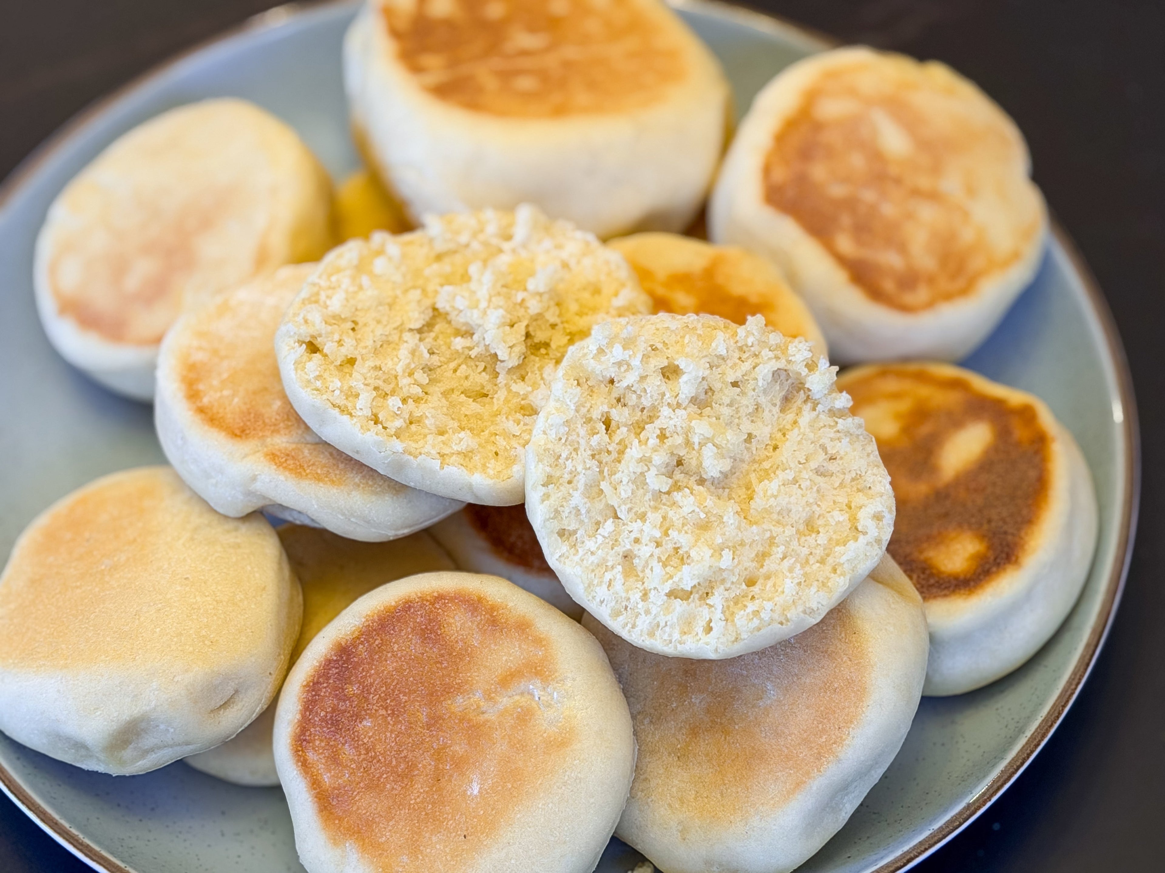 Quick Kamut Sourdough English Muffins